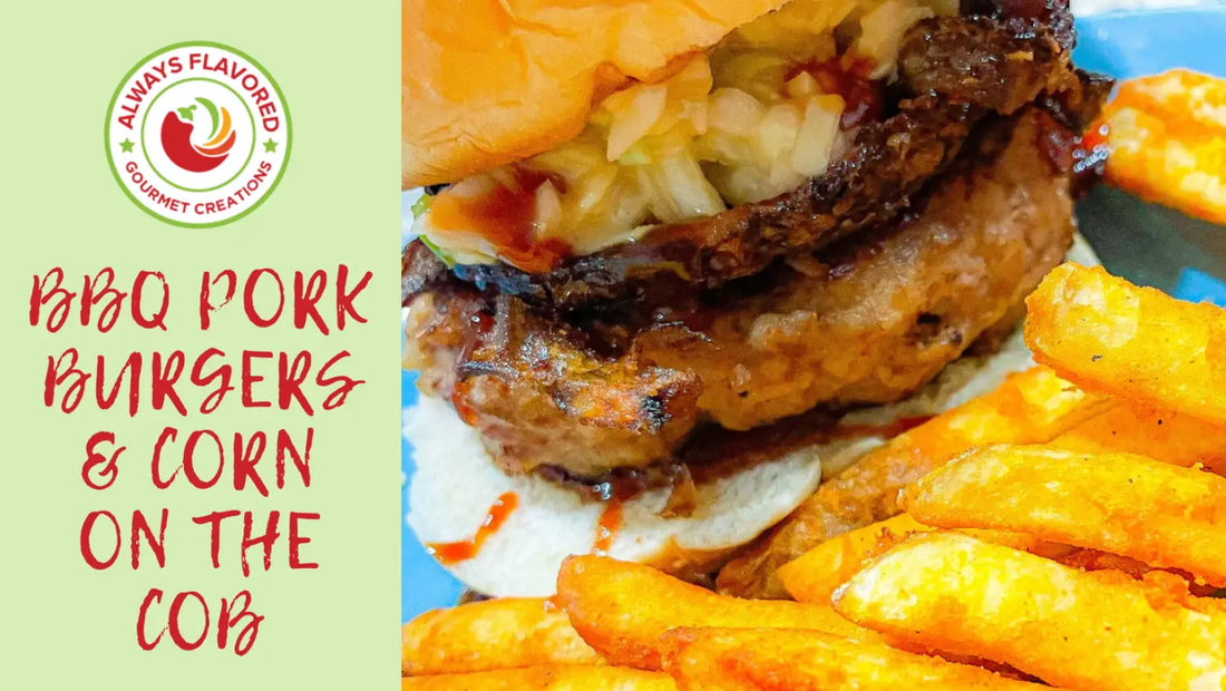 BBQ Pork Burgers & Corn on the Cob