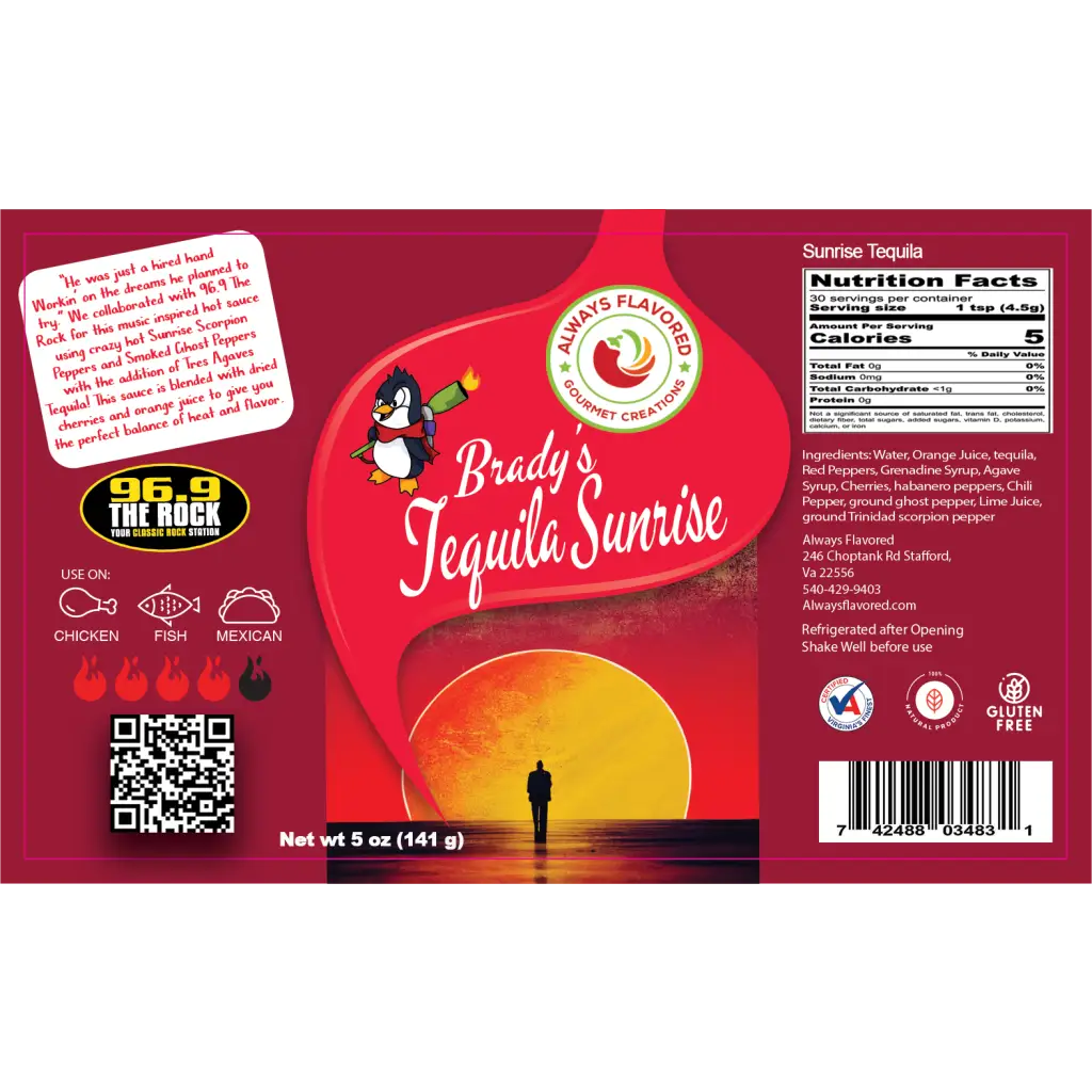 Brady’s Tequila Sunrise - sauce