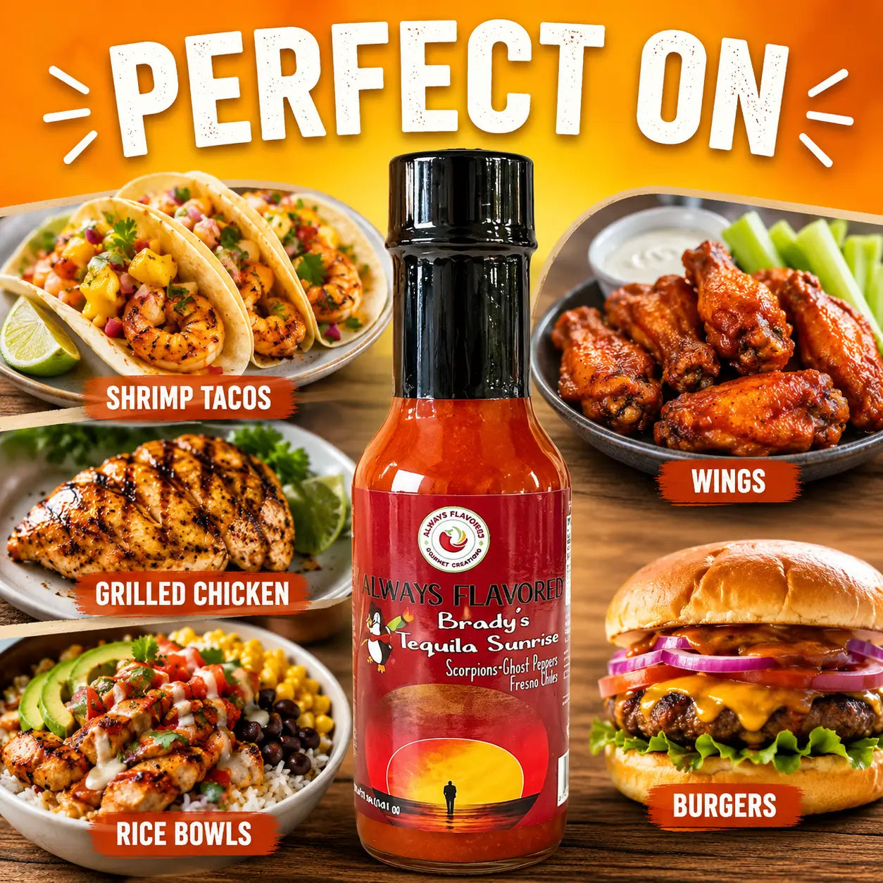 Brady’s Tequila Sunrise Hot Sauce - sauce