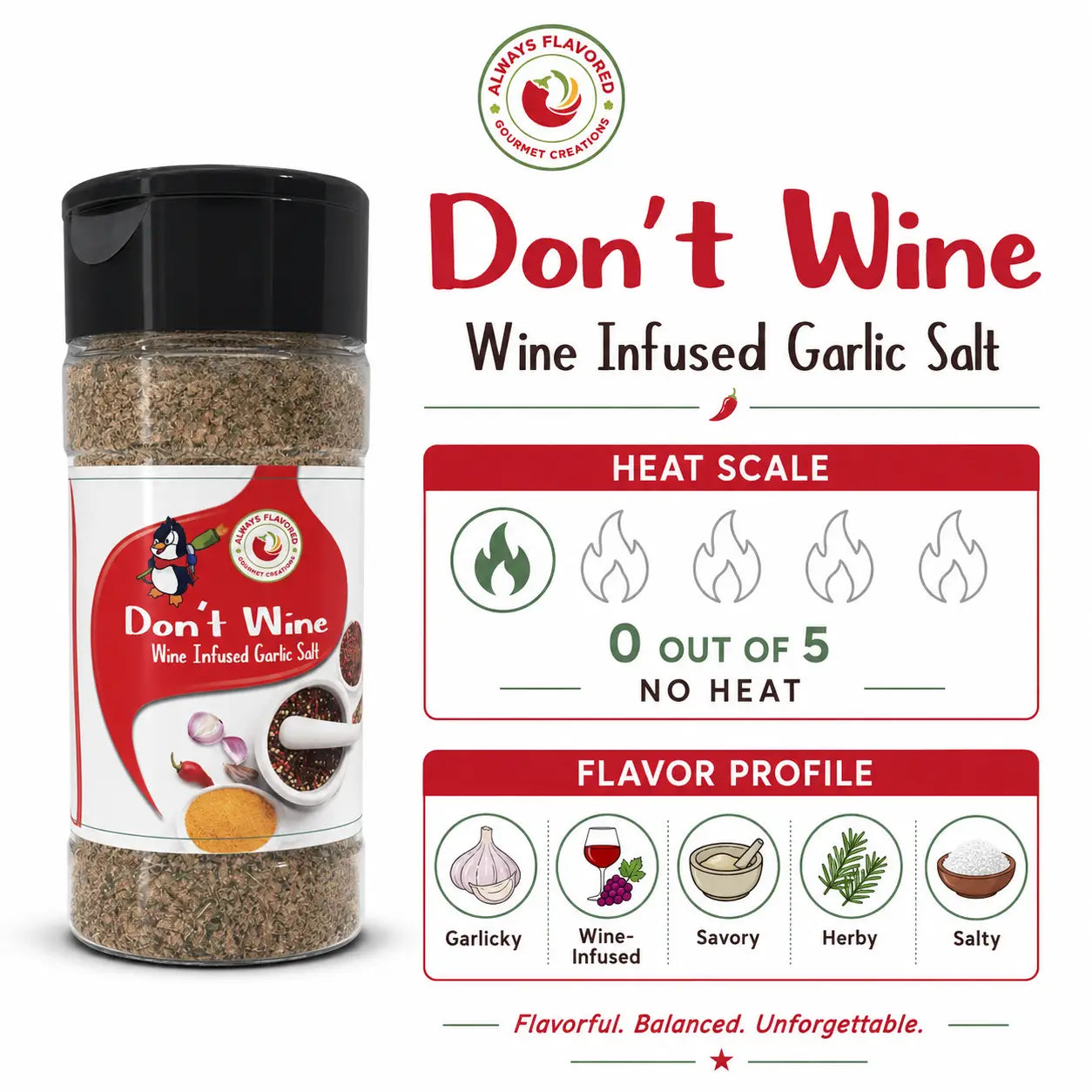 Don’t Wine - Wine Infused Garlic Salt - Spice