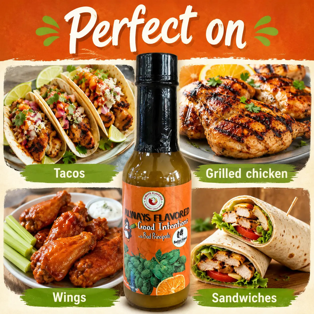 Good Intentions with Bad Principals Hot Sauce - sauce