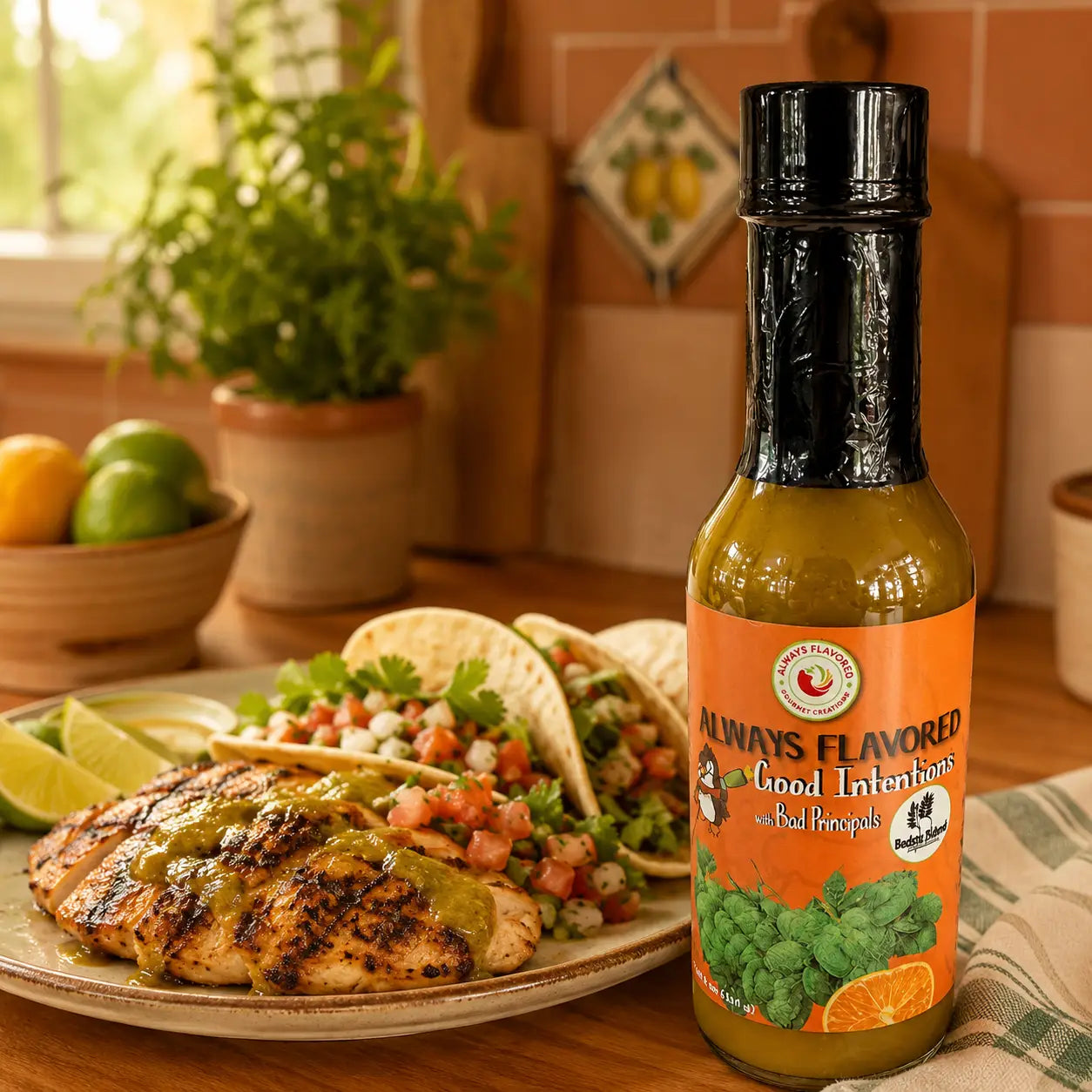 Good Intentions with Bad Principals Hot Sauce - sauce